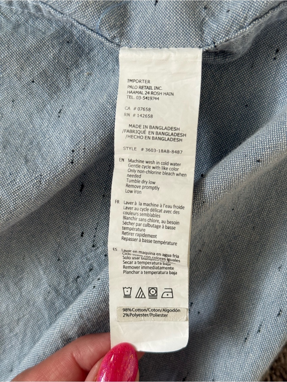 Boy’s Urban Youth Light Blue Grey Breakfast Print Button-Up Long Sleeve Shirt - Picture 8 of 8